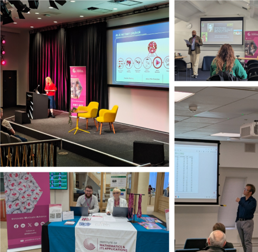 Collage of images showing speakers and IMA staff at IMA events