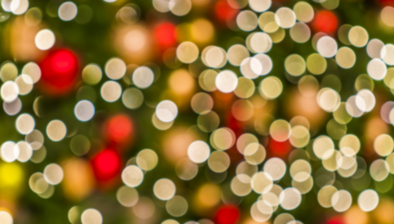 Soft focus Christmas tree lights