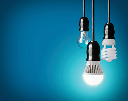 hanging tungsten light bulb, energy saving and LED bulb