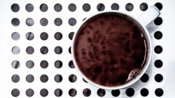 Coffee cup on circles