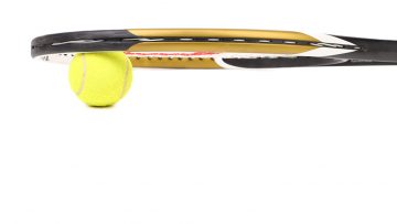 tennis racket with ball