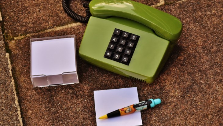 telephone and notepaper