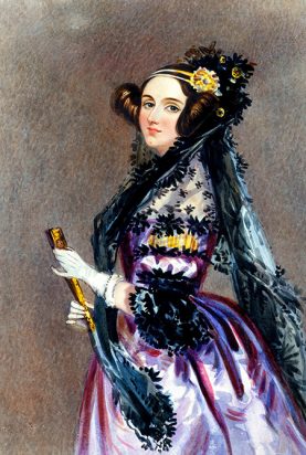 Watercolor portrait of Ada King, Countess of Lovelace (Ada Lovelace) - Alfred Edward Chalon 1840