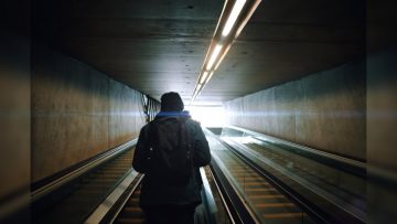 Man-on-escalator