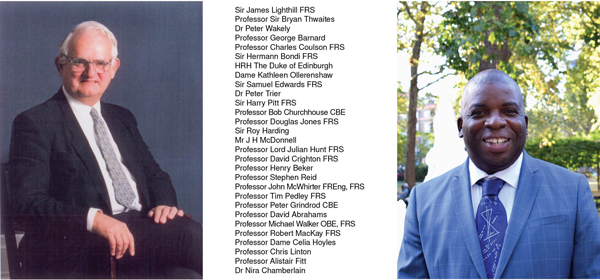 Figure 2: The IMA presidents, from Sir James Lighthill (left) in 1964 to the current president, Dr Nira Chamberlain.