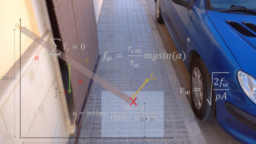 Street scene with image of an equation