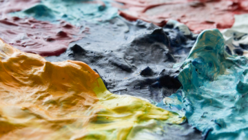 Close up image of dried textured paint