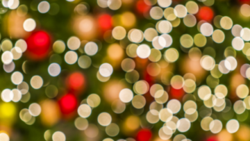 Soft focus Christmas tree lights