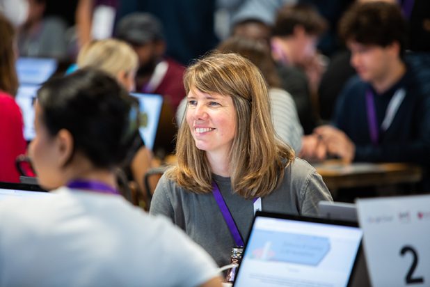 Karen at a Dstl/Google Hackathon