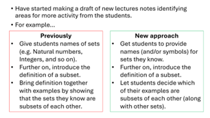 Figure 1: Example used by George to show how he shifted from C&T to active learning