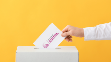 ECM Committee: 2025 Call for self-nominations IMA branded card being posted into an election box