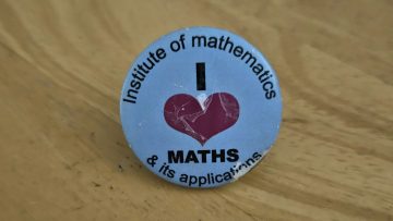 A worn out I heart maths badge