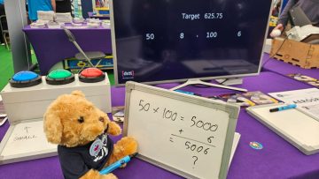 James the teddy maths activity at an outreach event