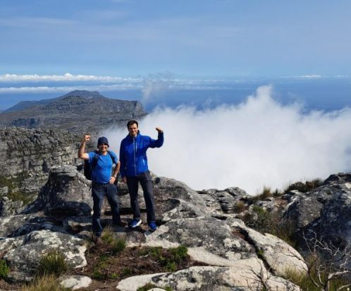 Ahmer with his colleague Anton Köllner on top of Table Mountain